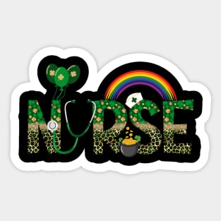 Nurse St. Patrick's Day Stethoscope Rainbow Sticker